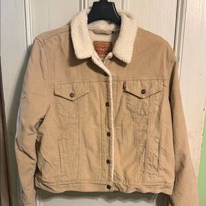Levi's Beige Corduroy Jacket with Sherpa Collar